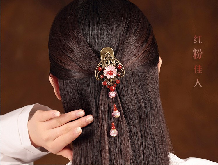 紅粉佳人發(fā)夾，典雅家佳樂文學發(fā)飾頭飾