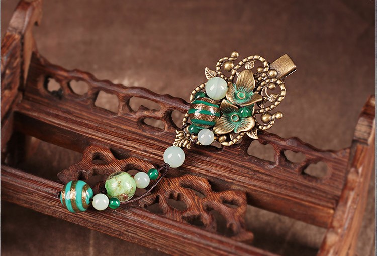 復(fù)古風(fēng)青曼發(fā)夾，優(yōu)雅家佳樂文學(xué)發(fā)飾頭飾