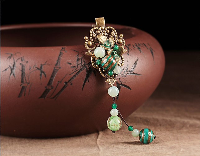 復(fù)古風(fēng)青曼發(fā)夾，優(yōu)雅家佳樂文學(xué)發(fā)飾頭飾