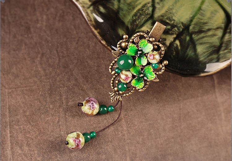 清新翠嫣發(fā)夾，古風(fēng)簡約發(fā)飾頭飾