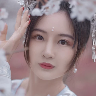 櫻落紛飛帶傘女生頭像，唯美古風(fēng)真人頭像