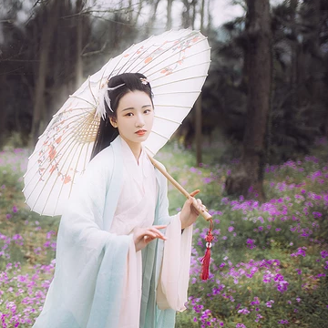 清新花朵帶傘女生頭像，唯美古風(fēng)真人頭像
