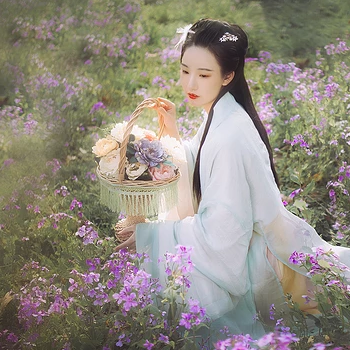 清新花朵帶傘女生頭像，唯美古風(fēng)真人頭像