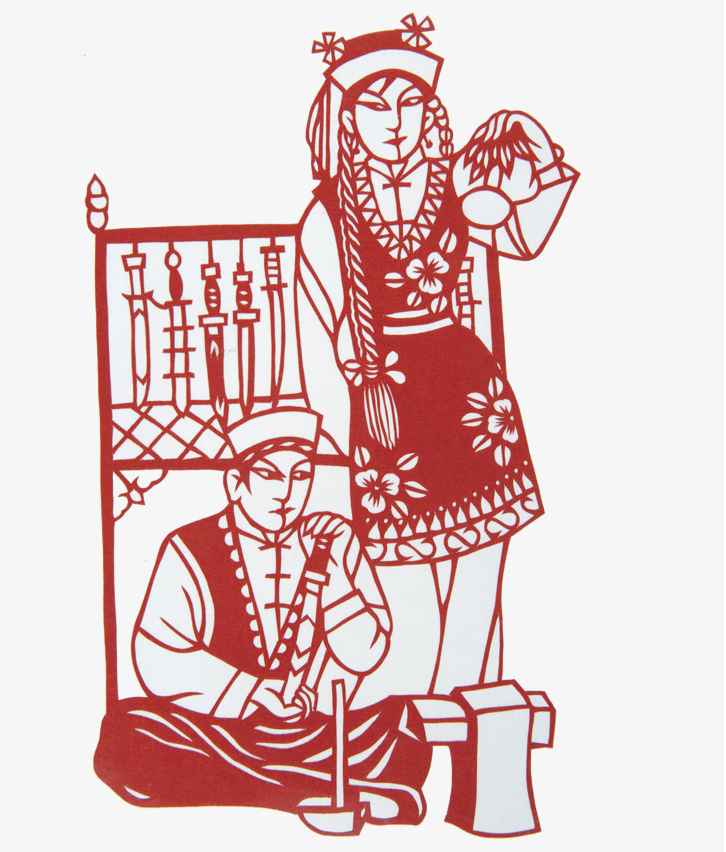 十款民族風情人物剪紙：濃濃的民族風情韻味