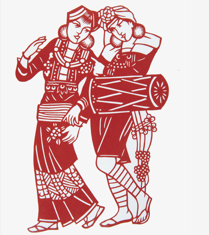 十款民族風情人物剪紙：濃濃的民族風情韻味