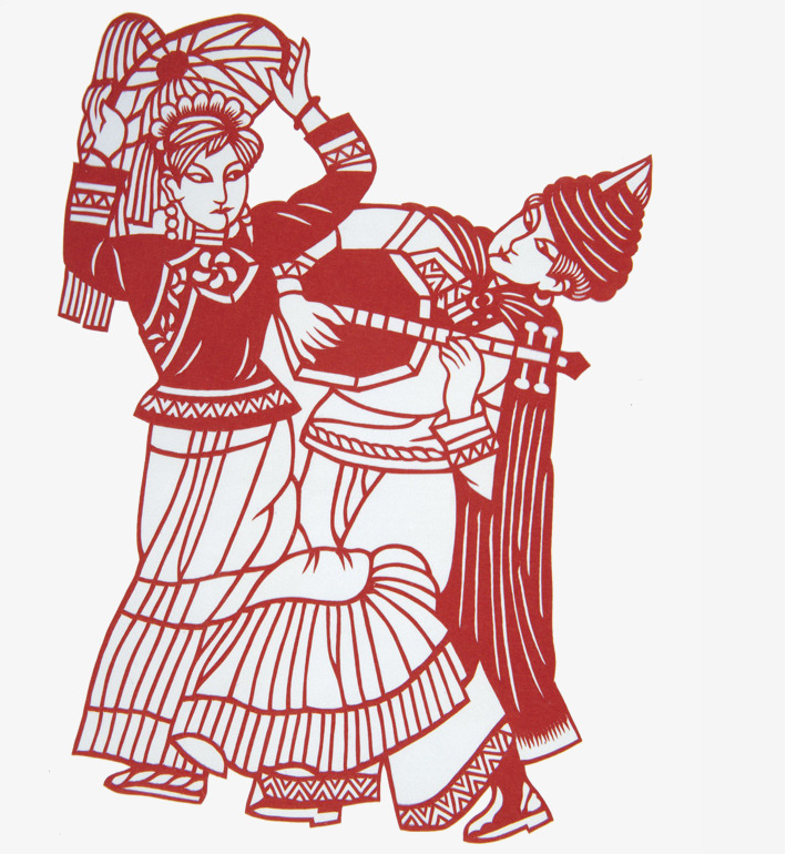 十款民族風情人物剪紙：濃濃的民族風情韻味