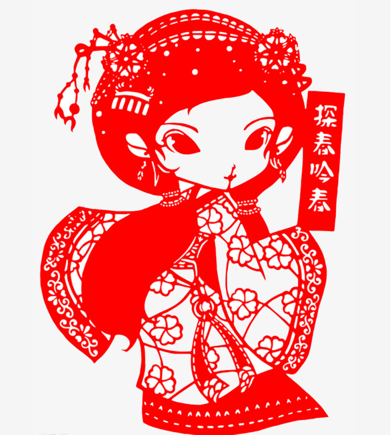 九款紅樓夢人物Q版剪紙：別有風味的紅樓風情