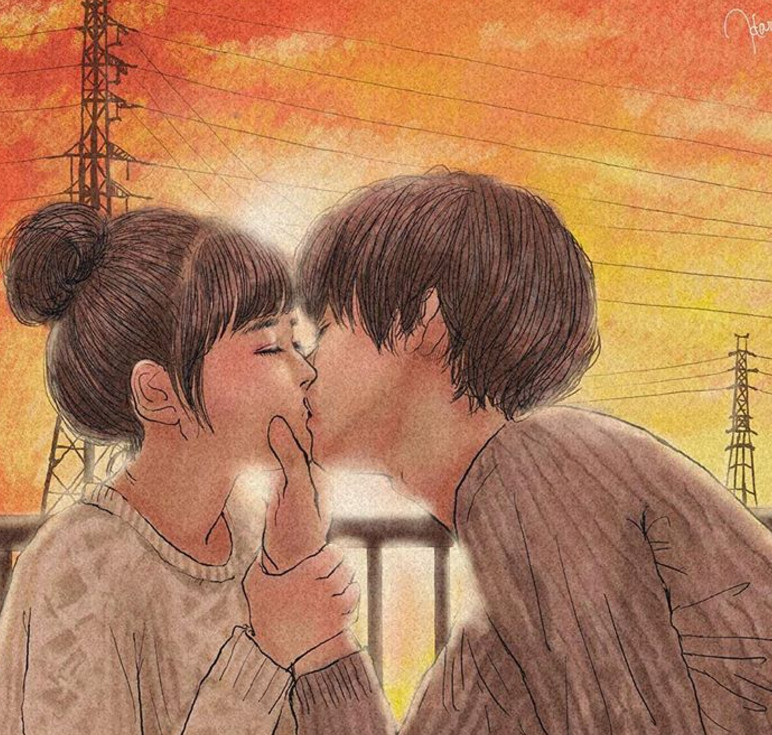 一組情侶情趣插畫，充滿誘惑的手繪插畫