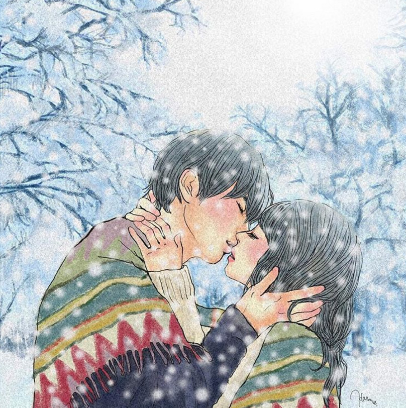 一組情侶情趣插畫，充滿誘惑的手繪插畫