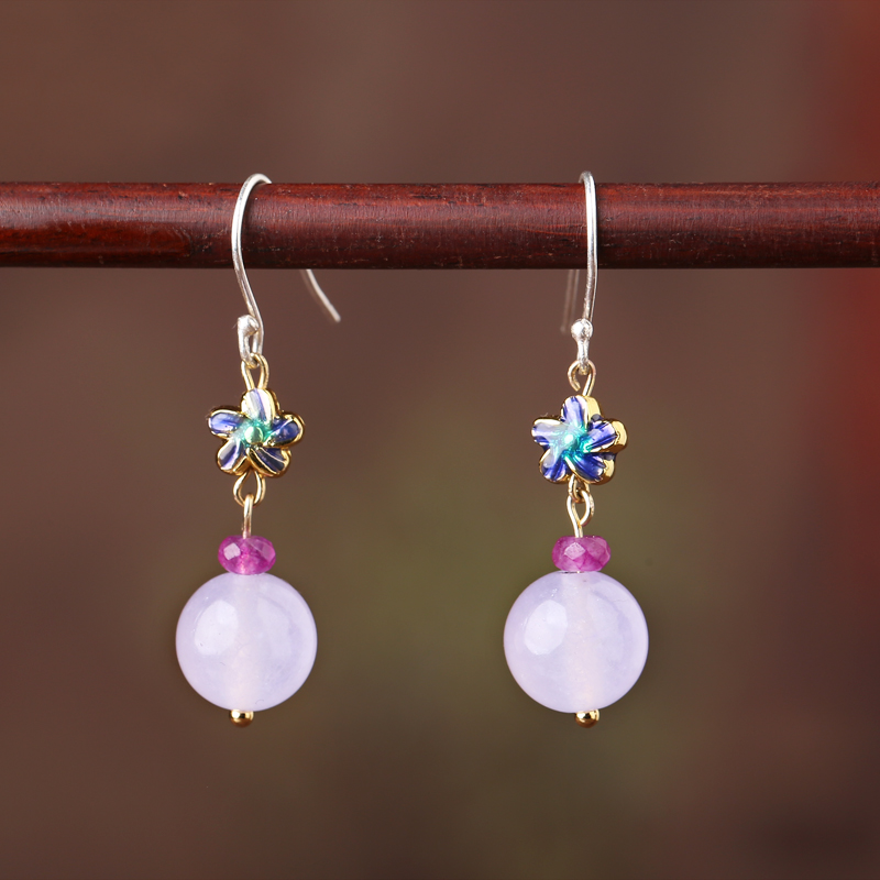 復(fù)古紫色超仙耳環(huán)，氣質(zhì)古風(fēng)小巧耳飾首飾