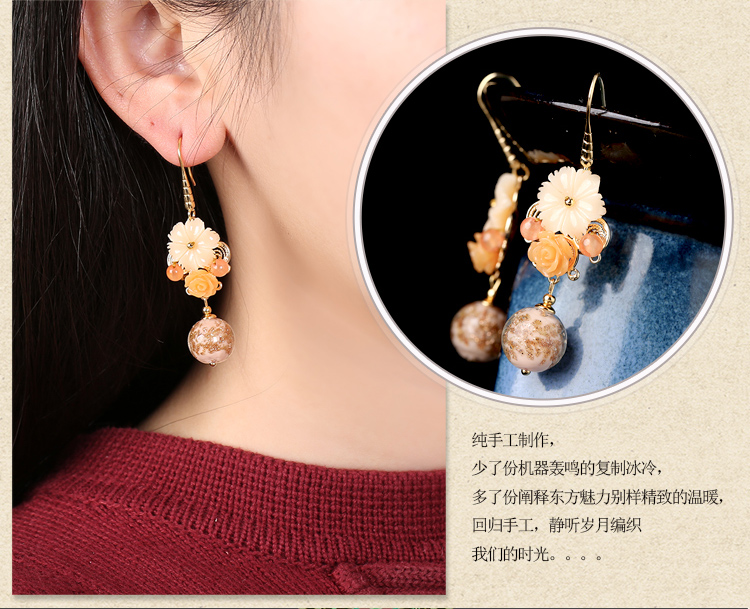 清新淡黃琉璃耳環(huán)，氣質(zhì)古典超仙首飾