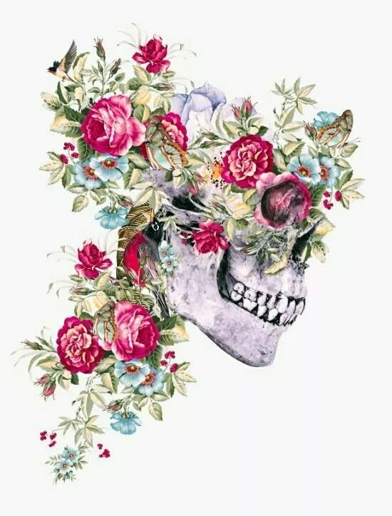 一組手繪骷髏頭插畫，猶如帶刺的玫瑰！