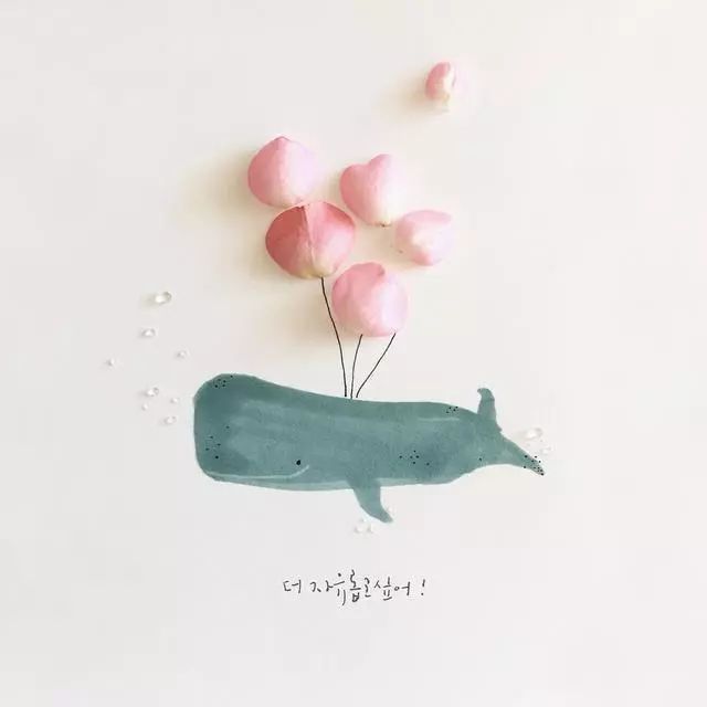 一組創(chuàng)意花瓣插畫，小清新唯美手繪插畫