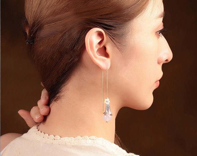 雅露氣質(zhì)耳環(huán)，小清新耳線氣質(zhì)首飾