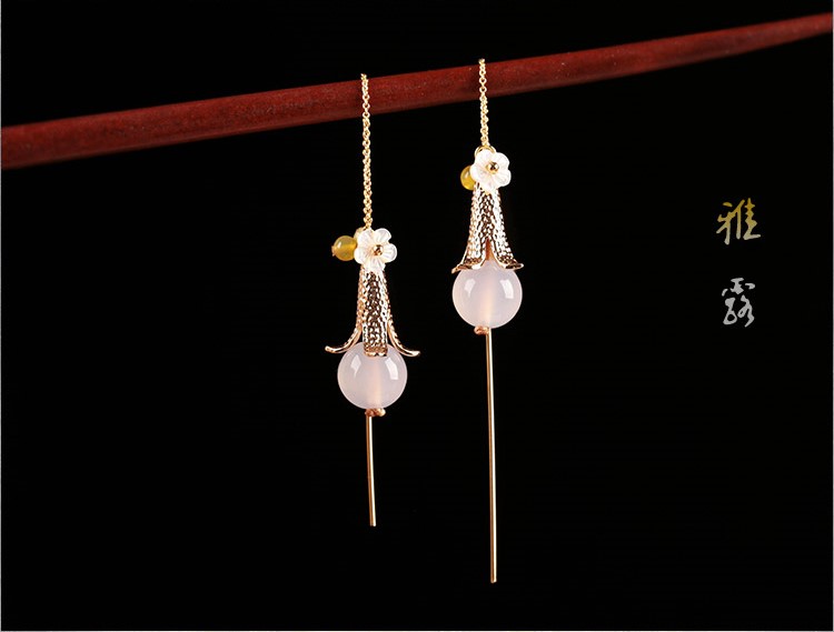 雅露氣質(zhì)耳環(huán)，小清新耳線氣質(zhì)首飾