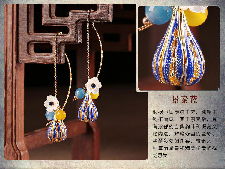 麗晴優(yōu)雅氣質(zhì)耳線耳環(huán)，古風(fēng)小清新首飾