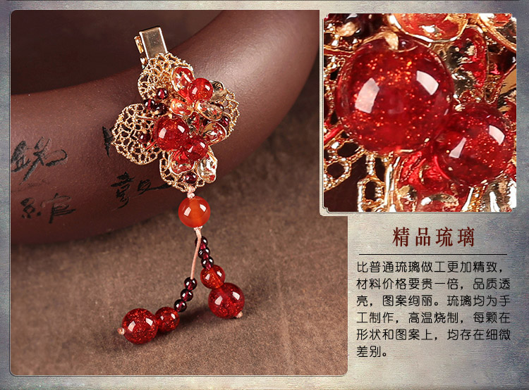 艷傾古風琉璃發(fā)夾，嬌美家佳樂文學頭飾