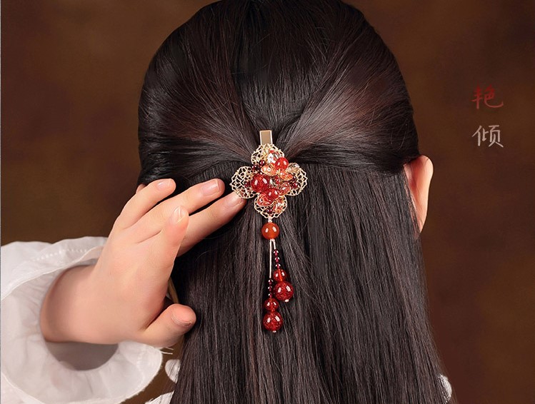 艷傾古風琉璃發(fā)夾，嬌美家佳樂文學頭飾