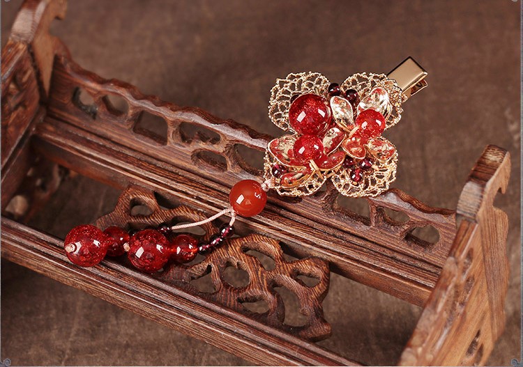 艷傾古風琉璃發(fā)夾，嬌美家佳樂文學頭飾