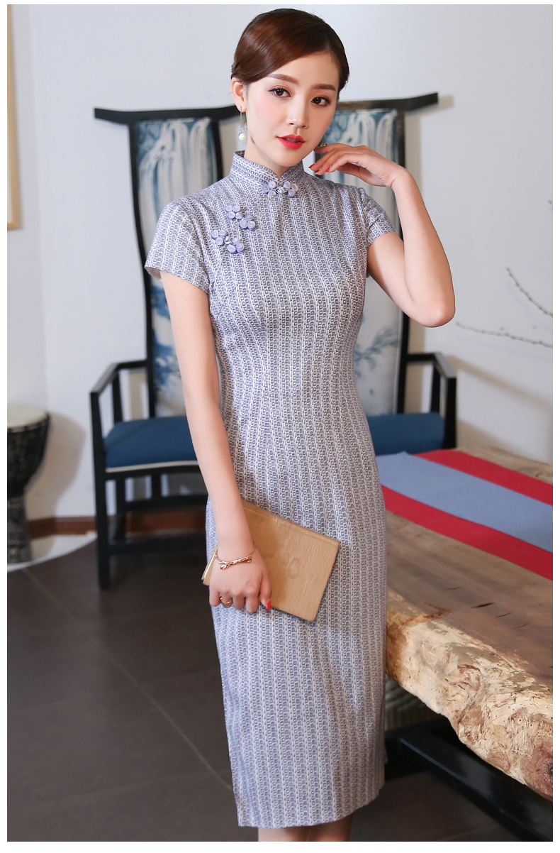素雅民國風(fēng)旗袍，時尚復(fù)古旗袍裙