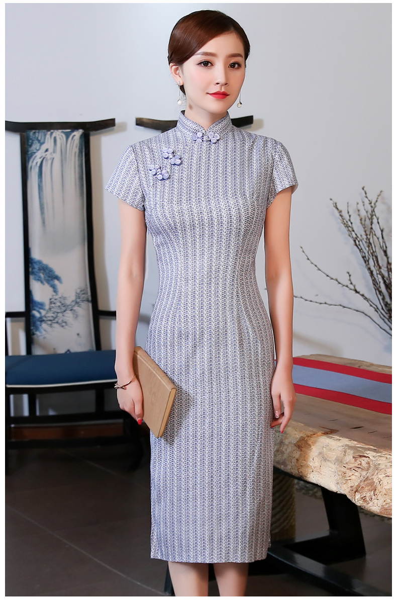 素雅民國風(fēng)旗袍，時尚復(fù)古旗袍裙