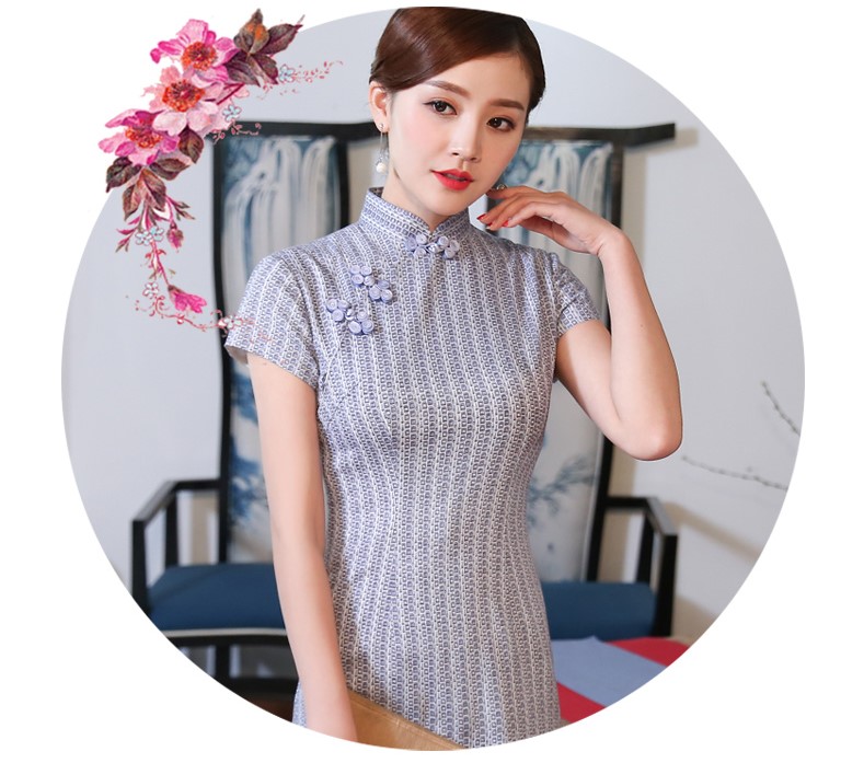 素雅民國風(fēng)旗袍，時尚復(fù)古旗袍裙