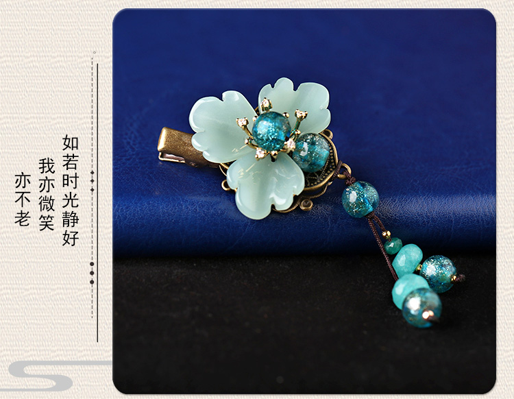 復古風葉子發(fā)夾，素雅氣質頭飾