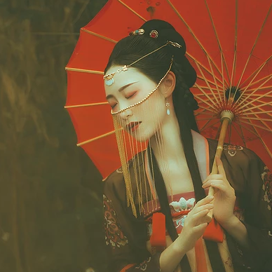 古典少女帶團扇女生頭像，唯美古風(fēng)真頭像