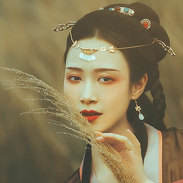 古典少女帶團扇女生頭像，唯美古風(fēng)真頭像