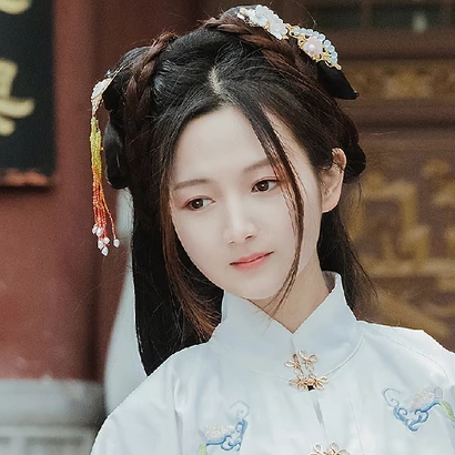 甜美可愛帶傘團扇女生頭像，唯美古風真人頭像