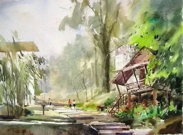 干凈細(xì)膩的水彩手繪插畫(huà)：彭釗水彩畫(huà)作品