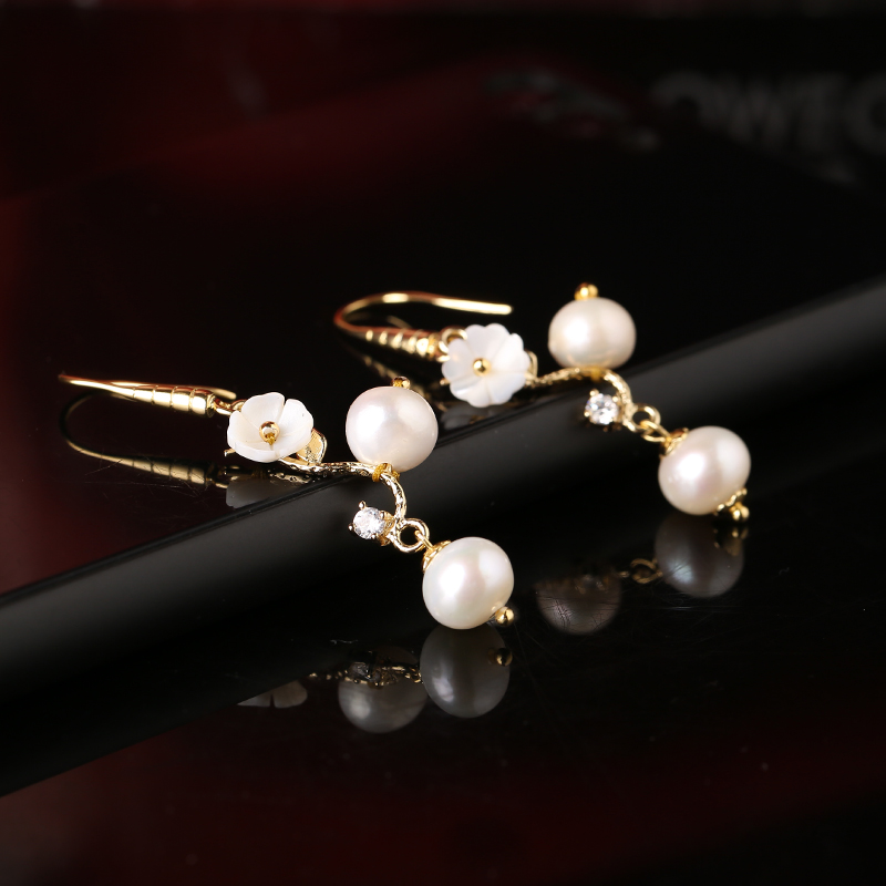 珍珠耳墜名媛耳環(huán)，氣質(zhì)簡約首飾