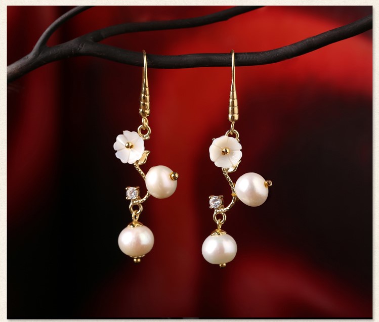 珍珠耳墜名媛耳環(huán)，氣質(zhì)簡約首飾