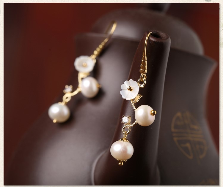 珍珠耳墜名媛耳環(huán)，氣質(zhì)簡約首飾