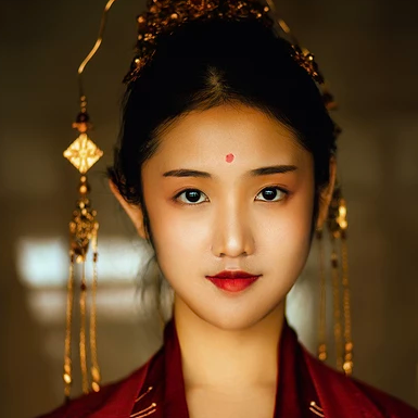 驚艷紅衣女生頭像，唯美古風(fēng)真人頭像