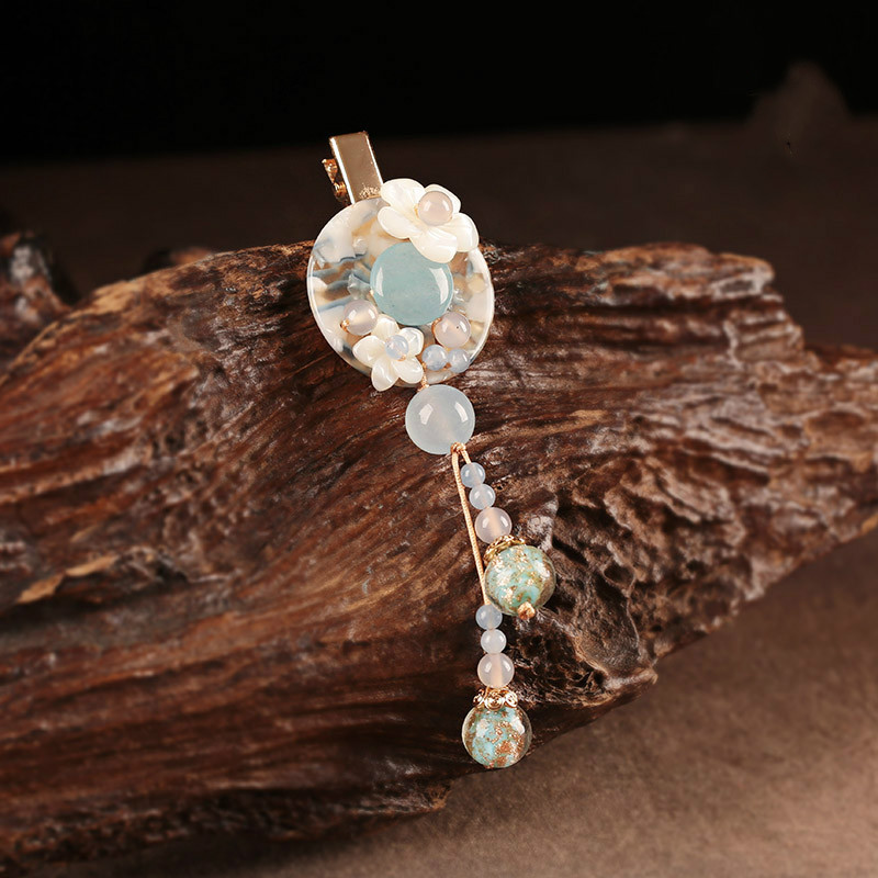 仙雅古風(fēng)發(fā)夾，清新潔白頭飾