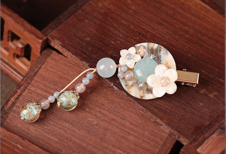 仙雅古風(fēng)發(fā)夾，清新潔白頭飾