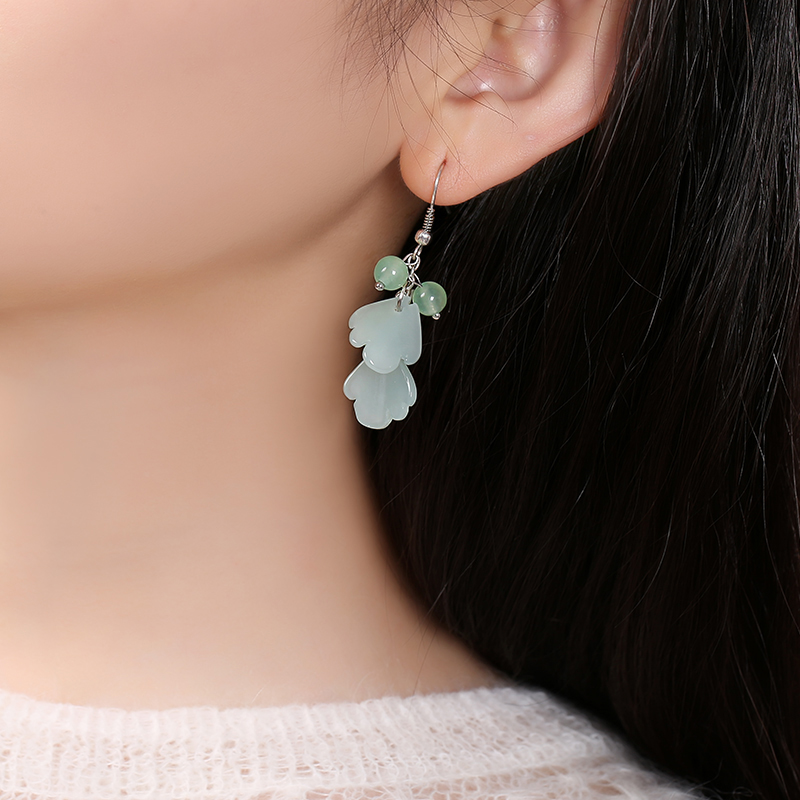 森系葉子吊墜耳環(huán)，古風(fēng)文藝氣質(zhì)首飾