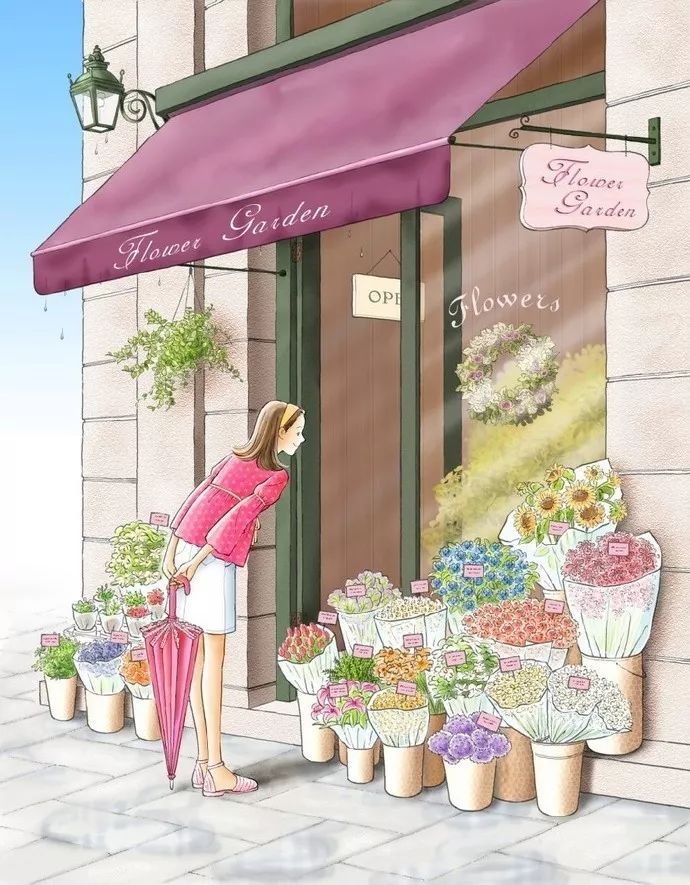 水彩插畫：一個人的愜意時光