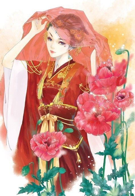 6張唯美古風(fēng)圖片：一襲紅衣、披妝待嫁