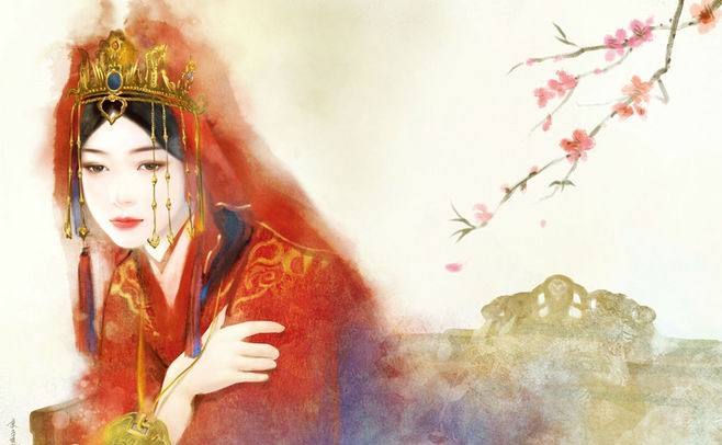 6張唯美古風(fēng)圖片：一襲紅衣、披妝待嫁