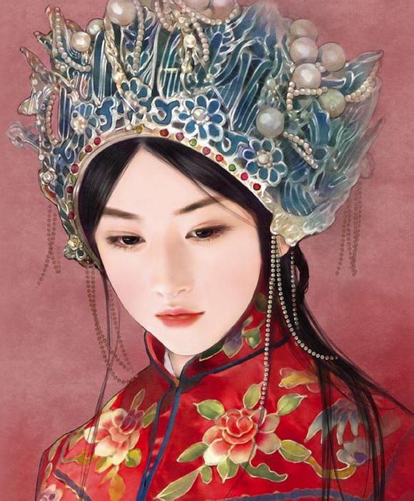 6張唯美古風(fēng)圖片：一襲紅衣、披妝待嫁