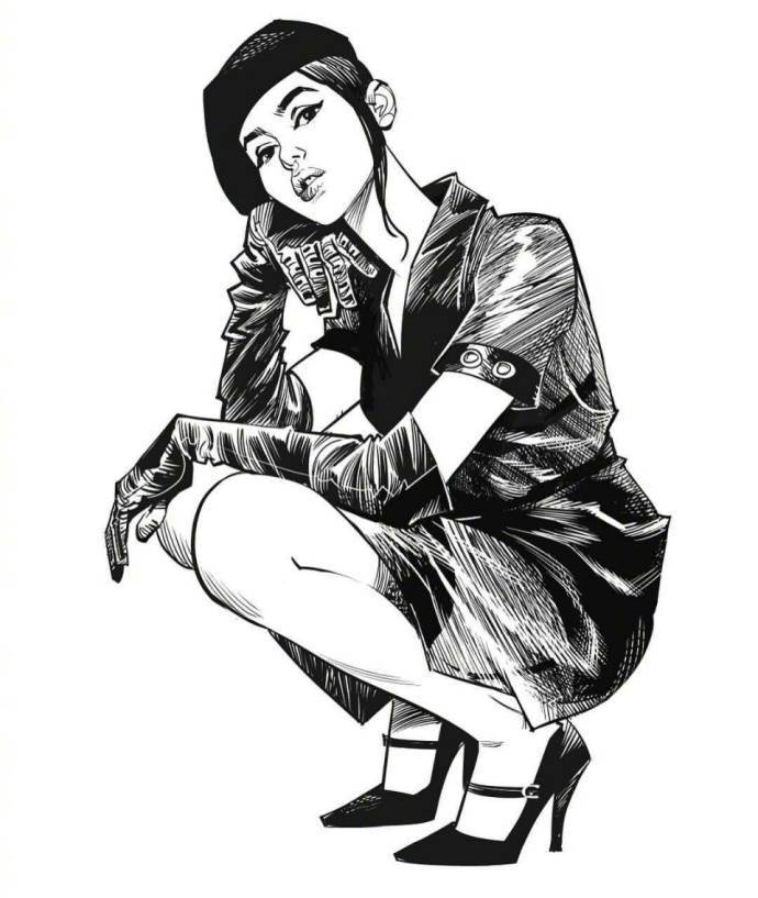 9款性感的黑白女郎插畫，嫵媚的美!