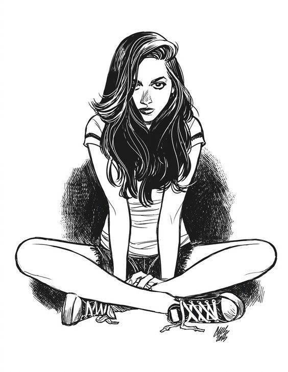 9款性感的黑白女郎插畫，嫵媚的美!