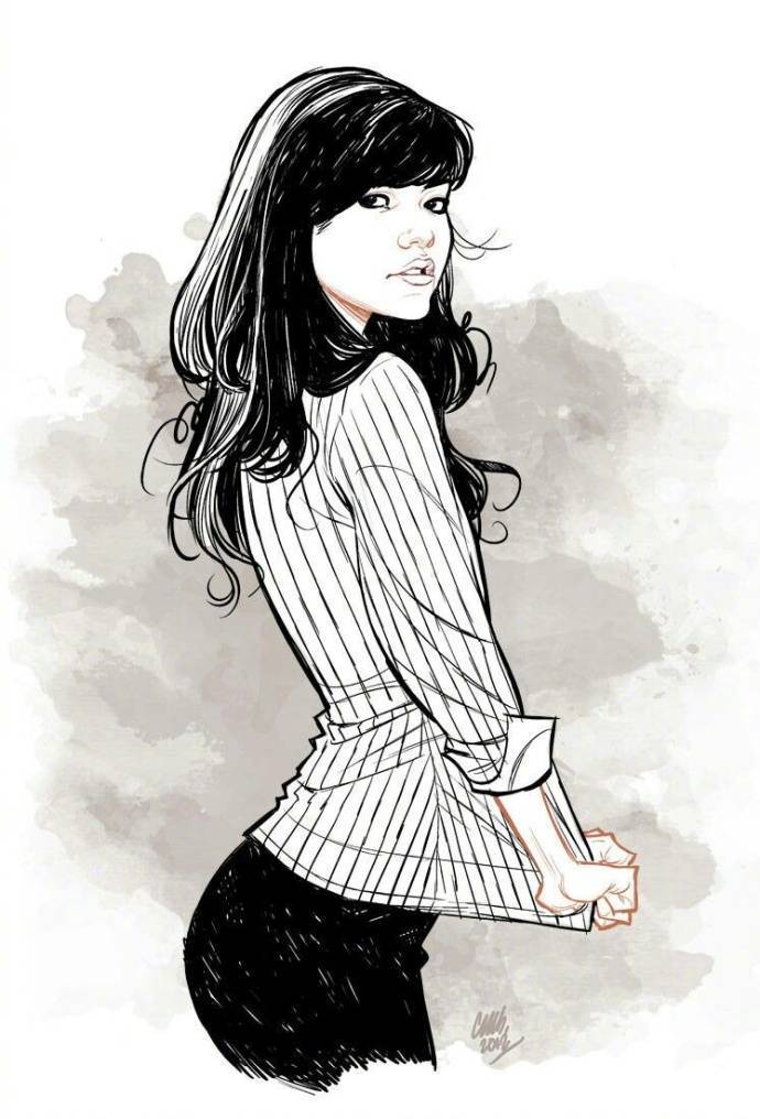 9款性感的黑白女郎插畫，嫵媚的美!