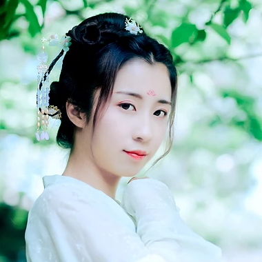 清新繡球花女生頭像，唯美古風真人頭像