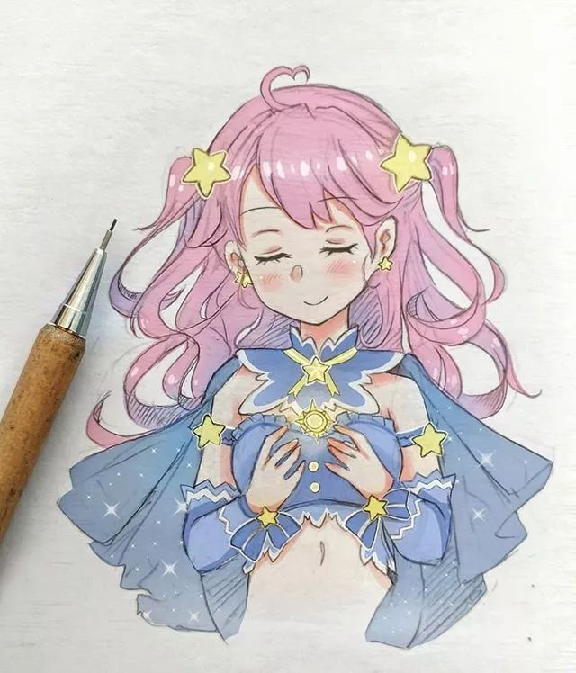 清新可愛美少女插畫，萌化你的心！