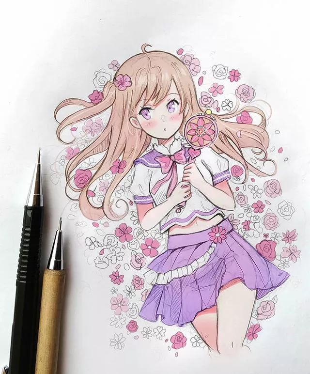 清新可愛美少女插畫，萌化你的心！