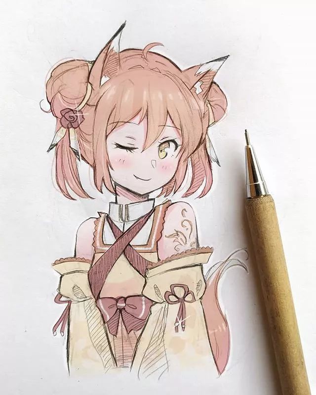 清新可愛美少女插畫，萌化你的心！