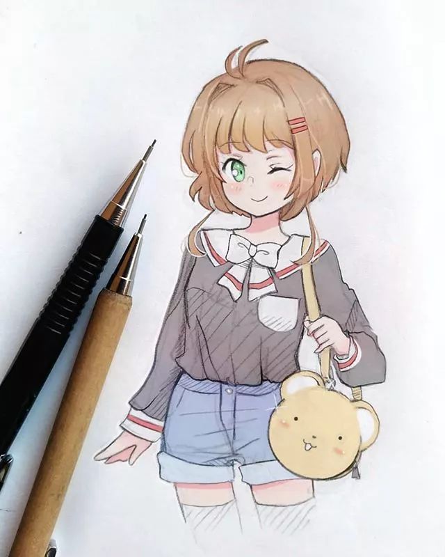 清新可愛美少女插畫，萌化你的心！